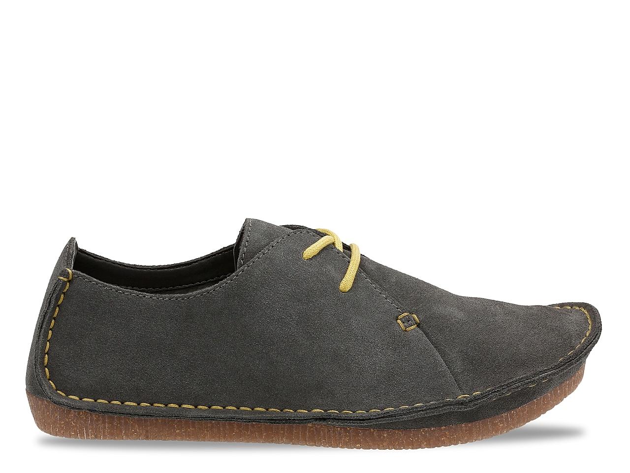 Clarks Suede Janey Mae Oxford in Grey Suede (Gray) | Lyst