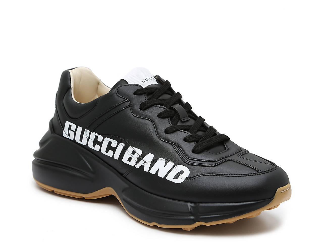 gucci black vintage rhyton sneakers