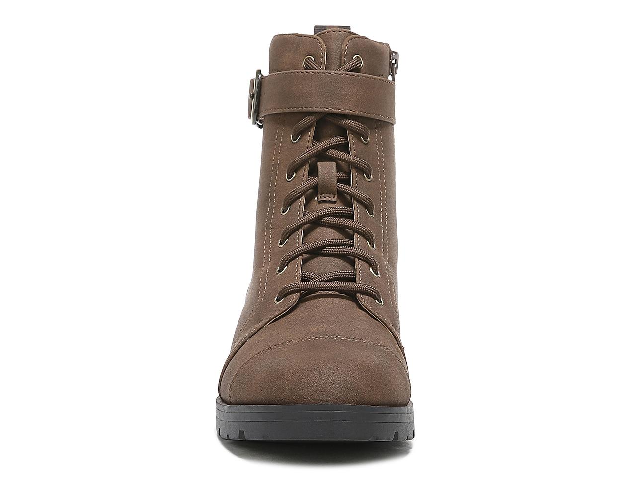 LifeStride Synthetic Liverpool Combat Boot in Dark Brown (Brown) | Lyst