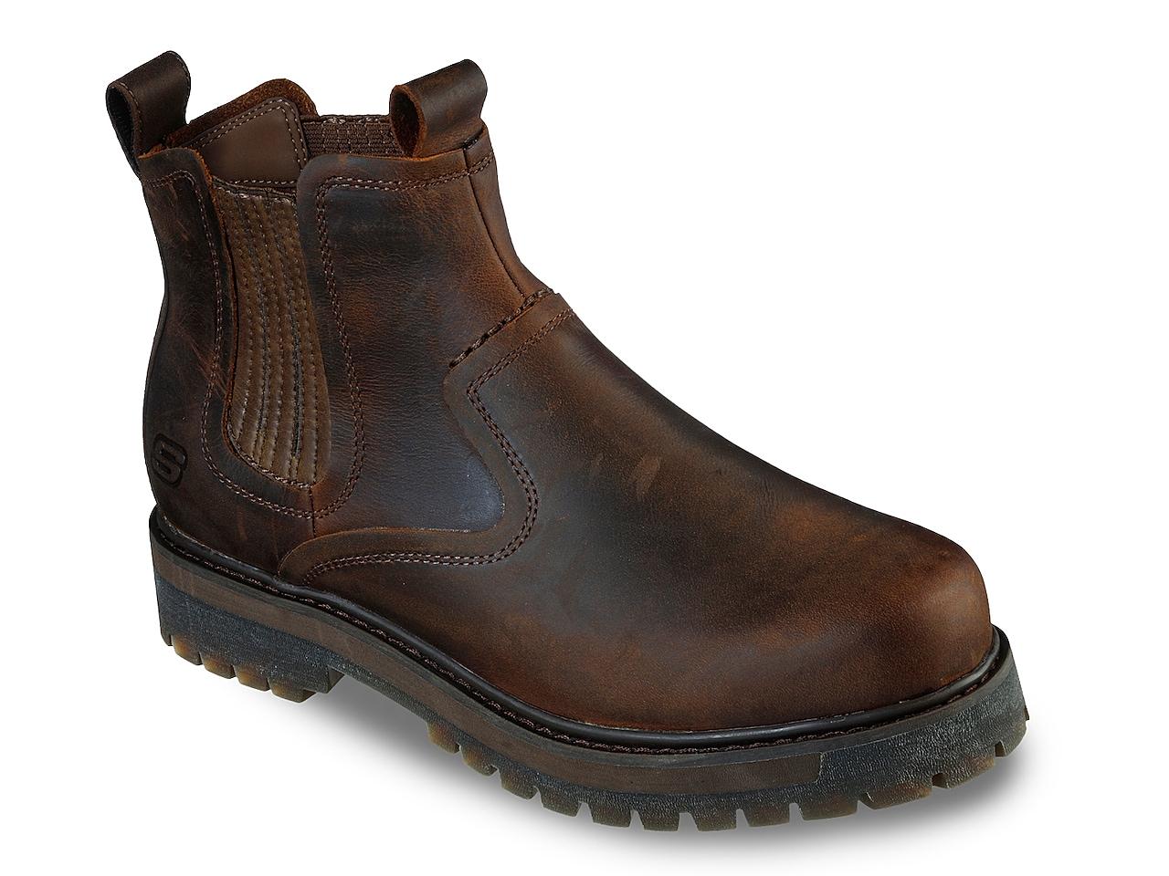 skechers brown leather boots