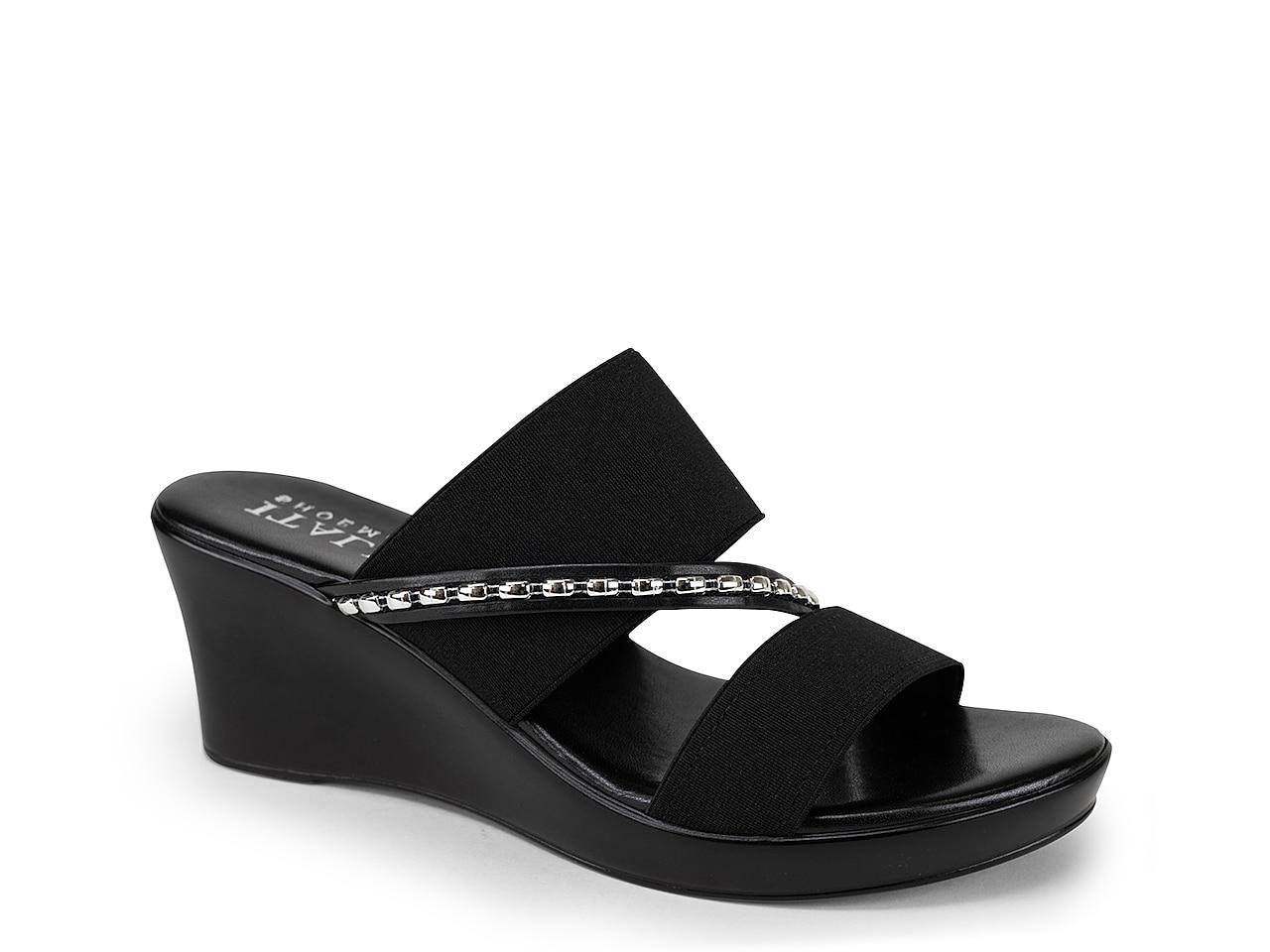 Italian Shoemakers Pert Wedge Sandal in Black Lyst