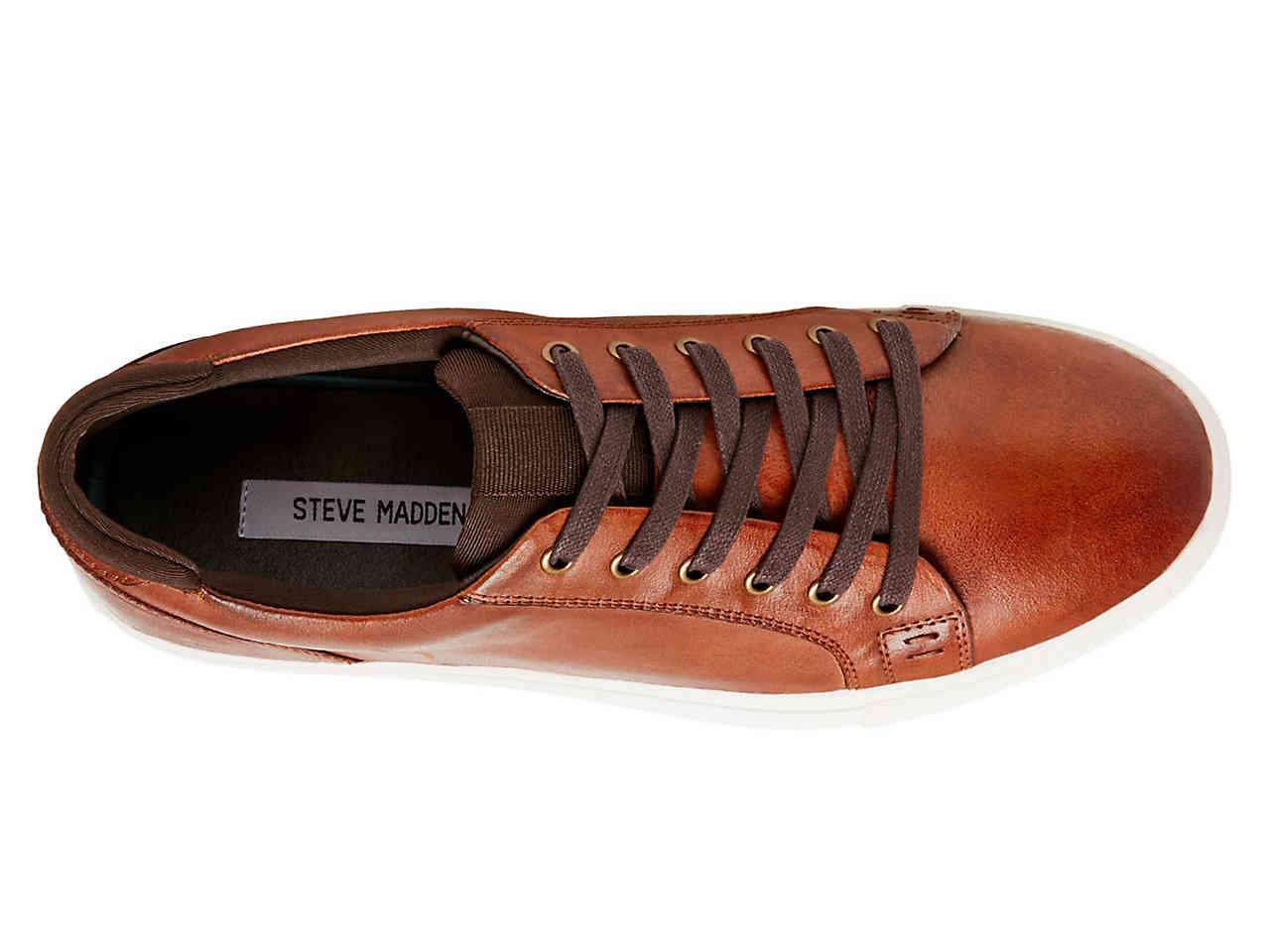 Steve Madden Leather Yale Sneaker in Cognac (Brown) for Men | Lyst