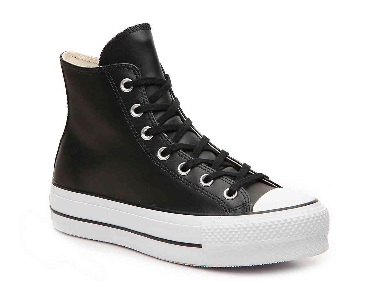 converse high black platform