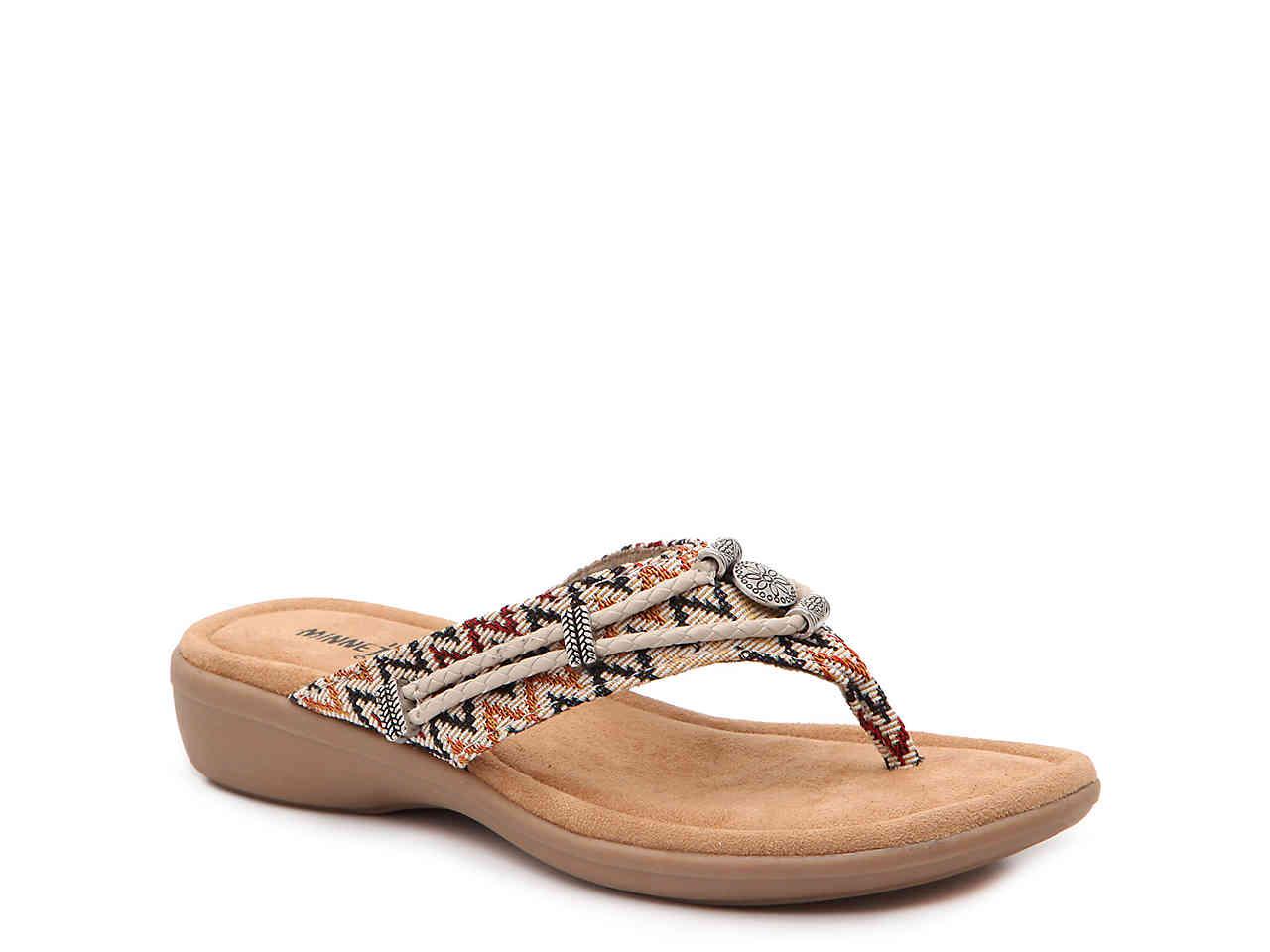 Minnetonka Leather Silverbay Wedge Sandal in Brown - Lyst