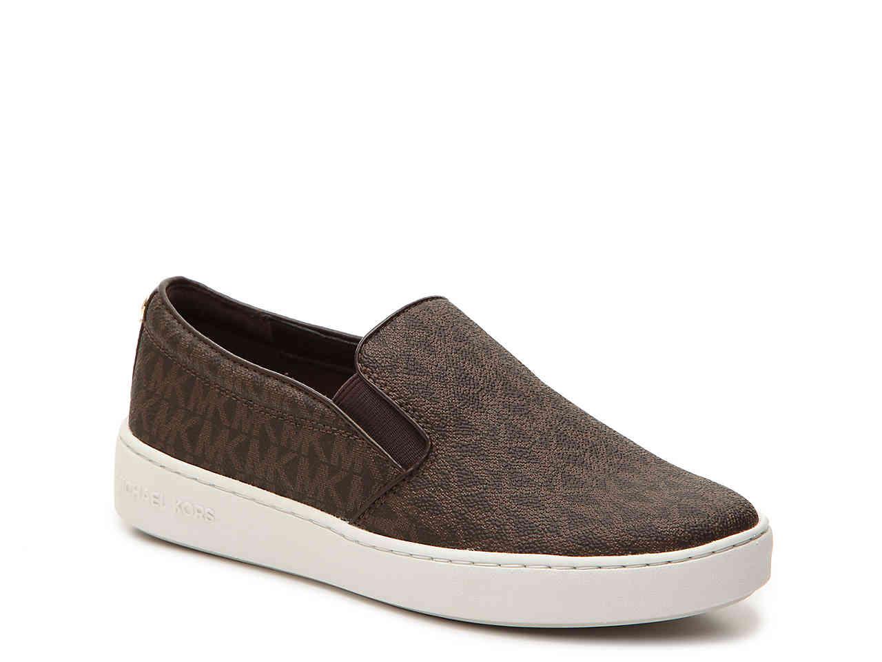 michael kors brown slip on sneakers