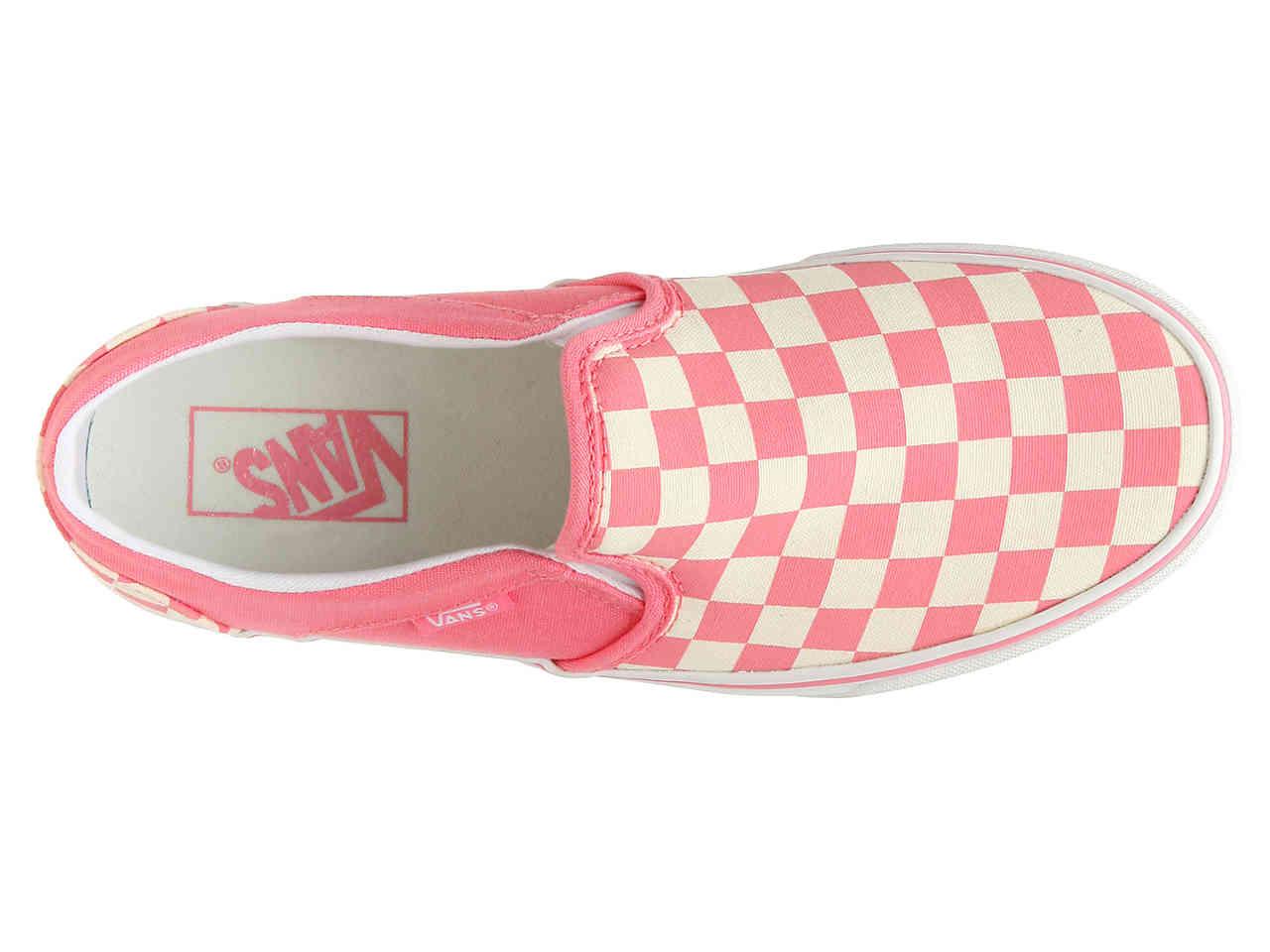 vans asher slip on pink