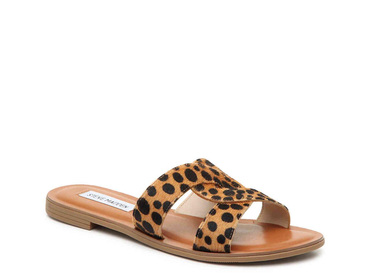 steve madden cheetah flat sandals