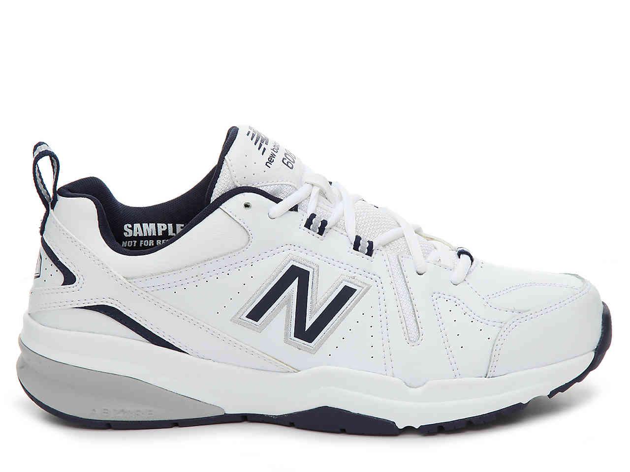 New Balance Leather 608 V5 Training Shoe in White/Navy (White) for Men - Lyst