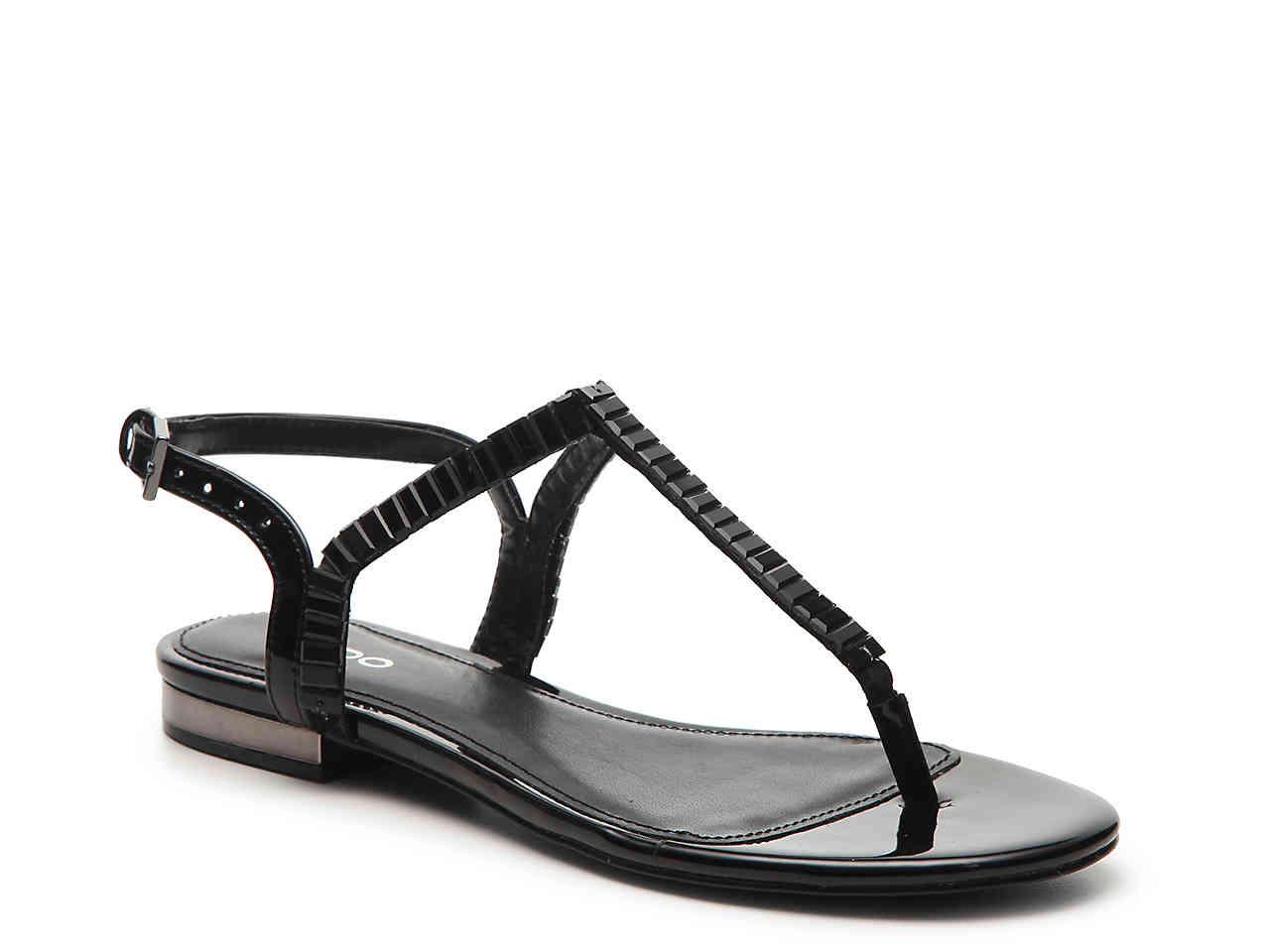 aldo flat black sandals