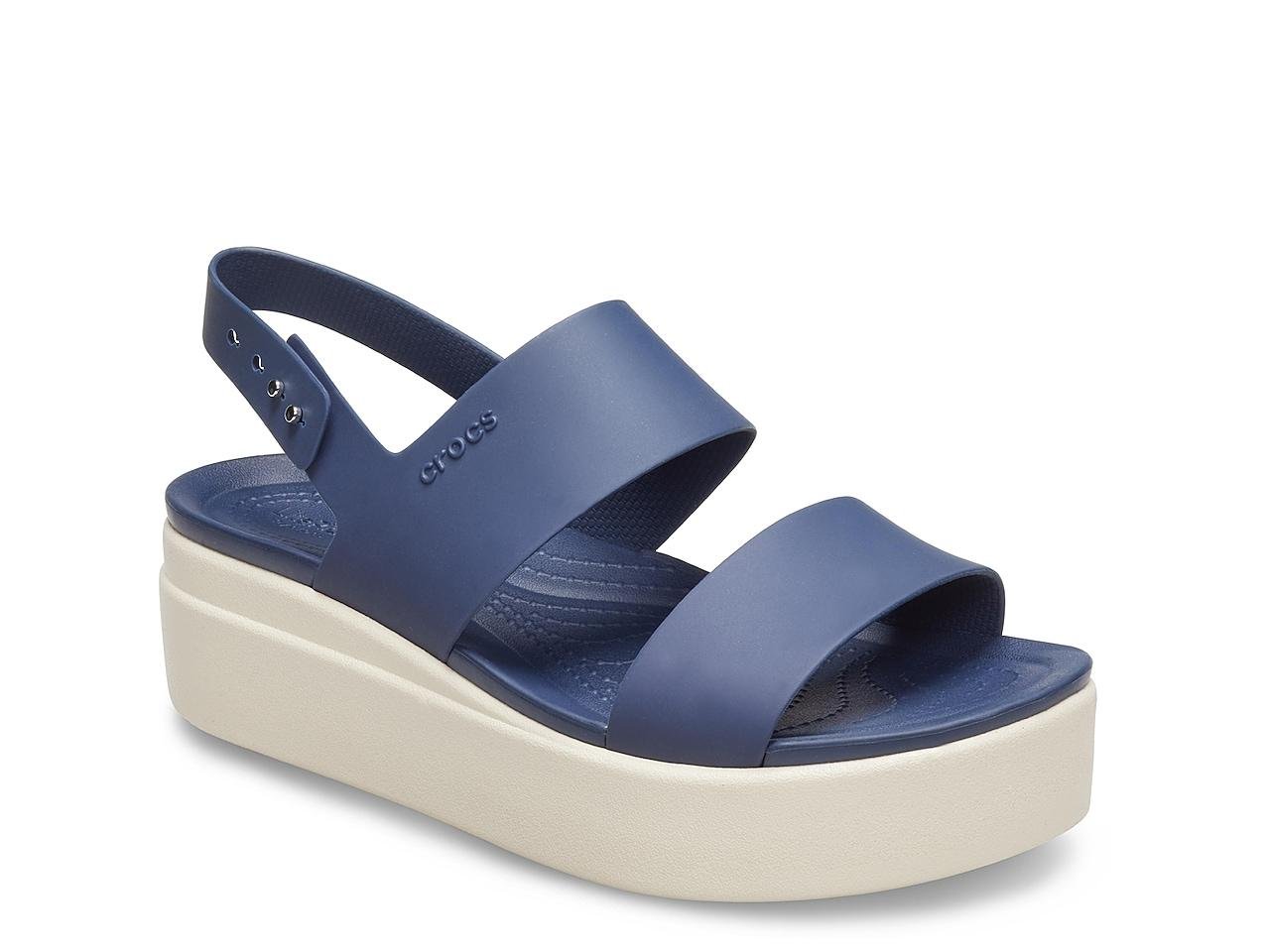 Crocs™ Brooklyn Low Wedge Sandal in Blue | Lyst