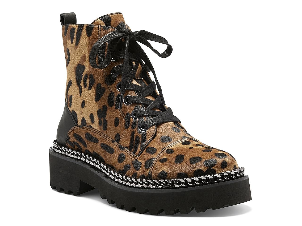 vince camuto leopard booties