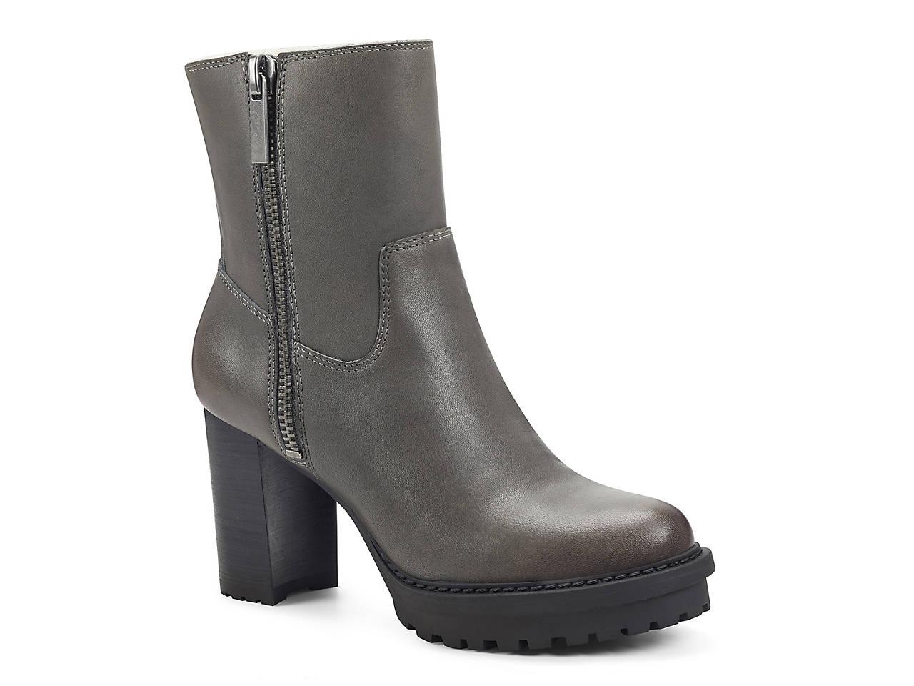 Lucky Brand Leather Bajax Bootie in Grey (Gray) - Lyst