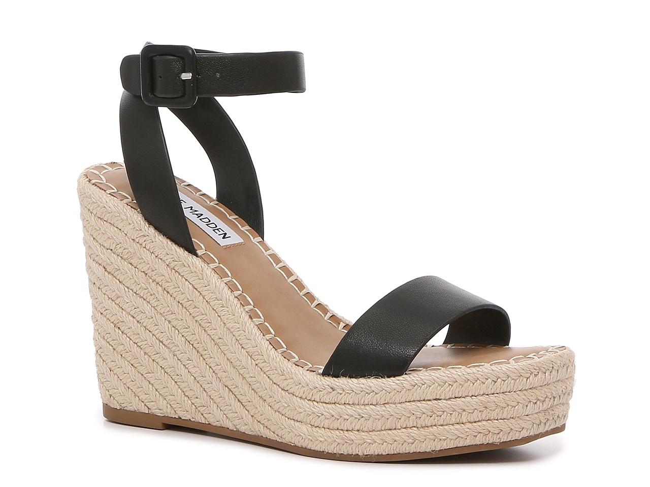 Steve Madden Upstage Wedge Sandal In Black Lyst