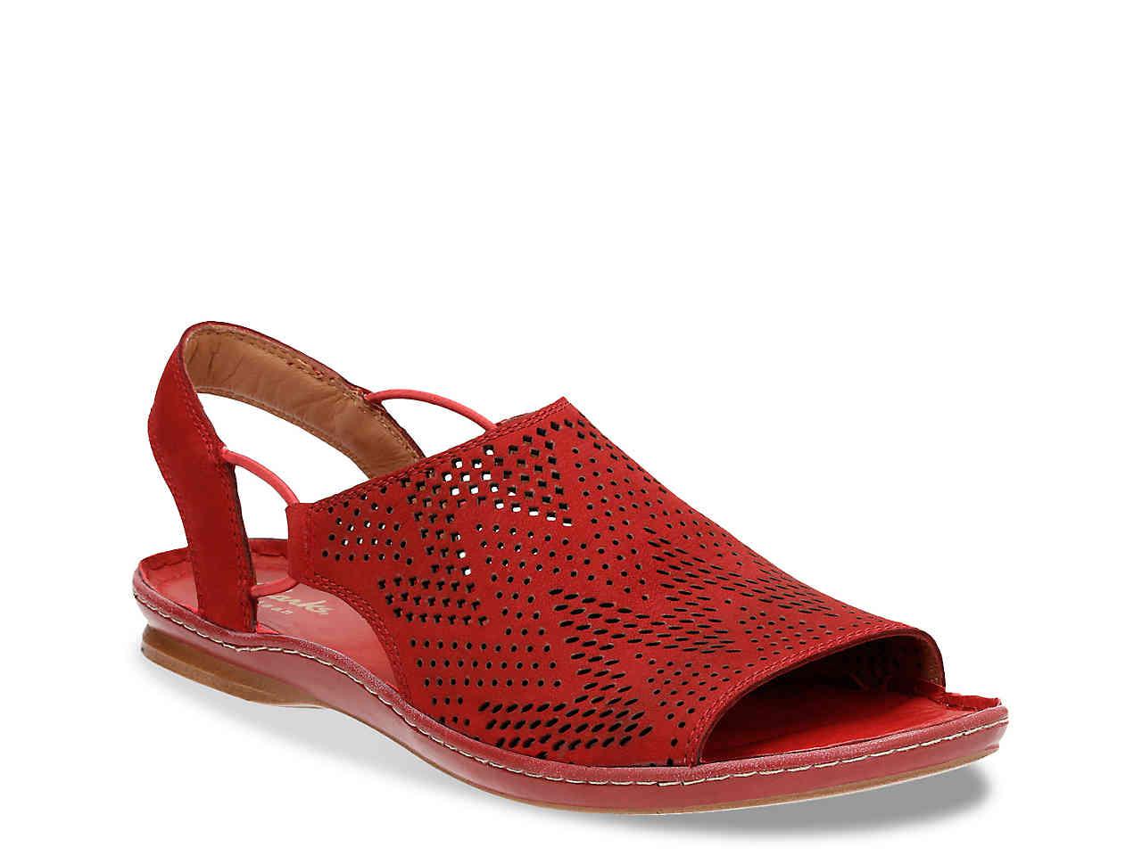 Clarks Leather Sarla Cadence Sandal in Red - Lyst
