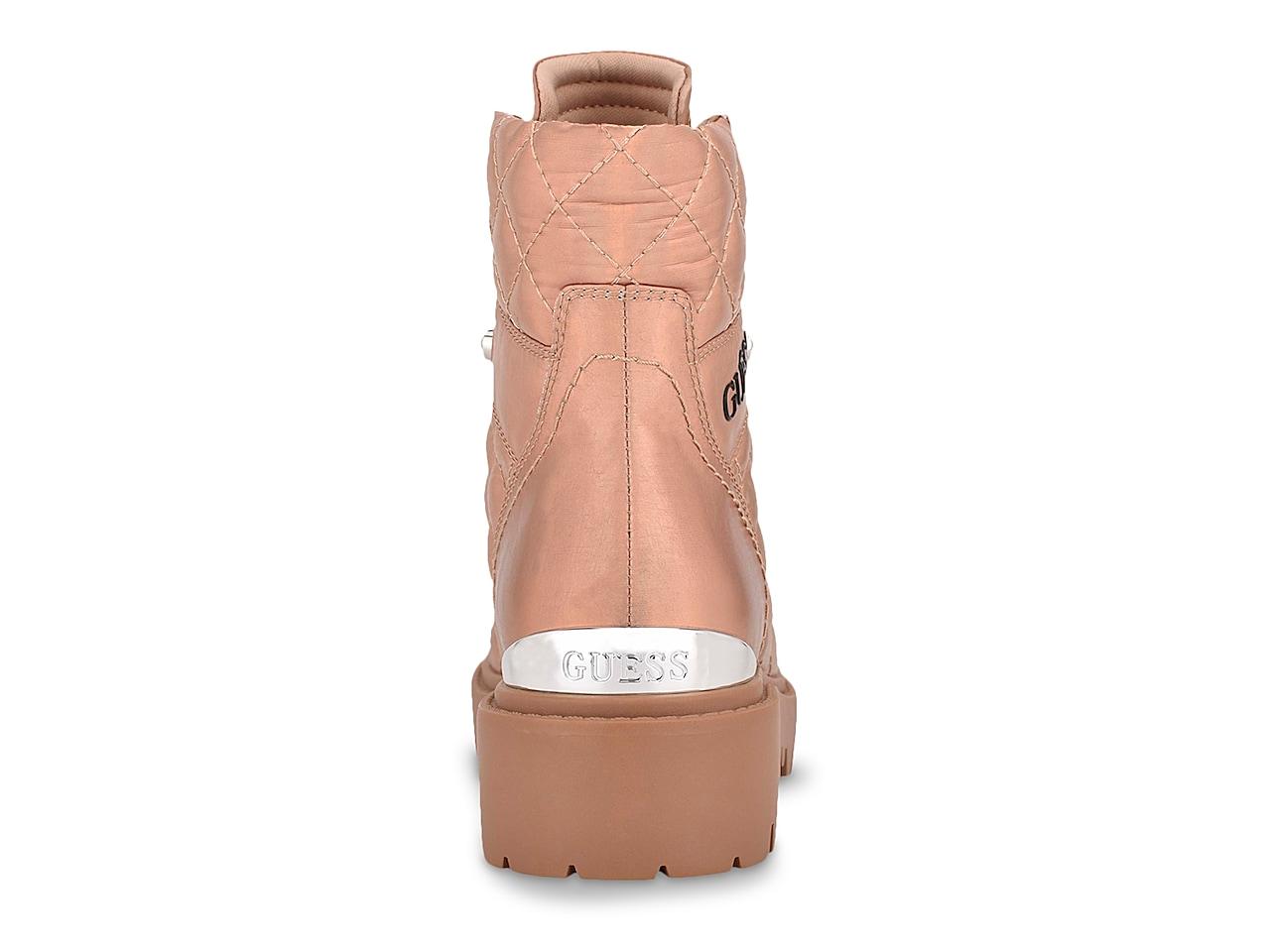 Guess Women's Pink Ortela Combat Boot