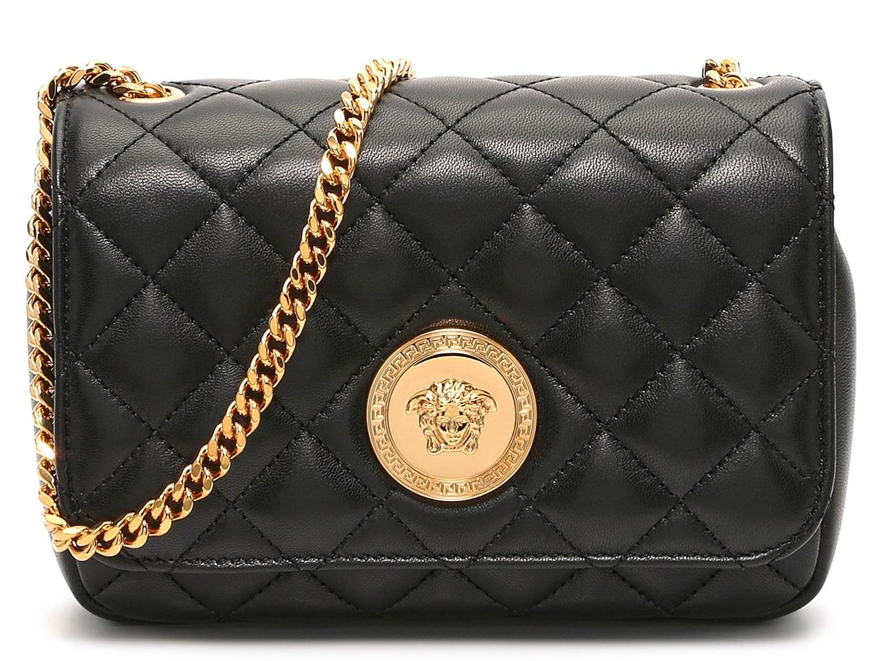 Versace Quilted Leather Crossbody Bag in Black Lyst