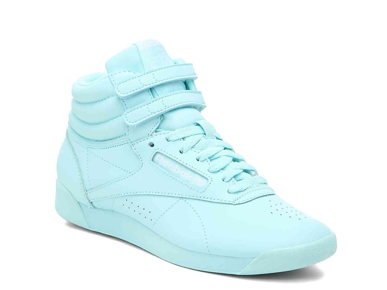 Reebok Leather Freestyle Hi High-top Sneaker in Pastel Blue (Blue) | Lyst