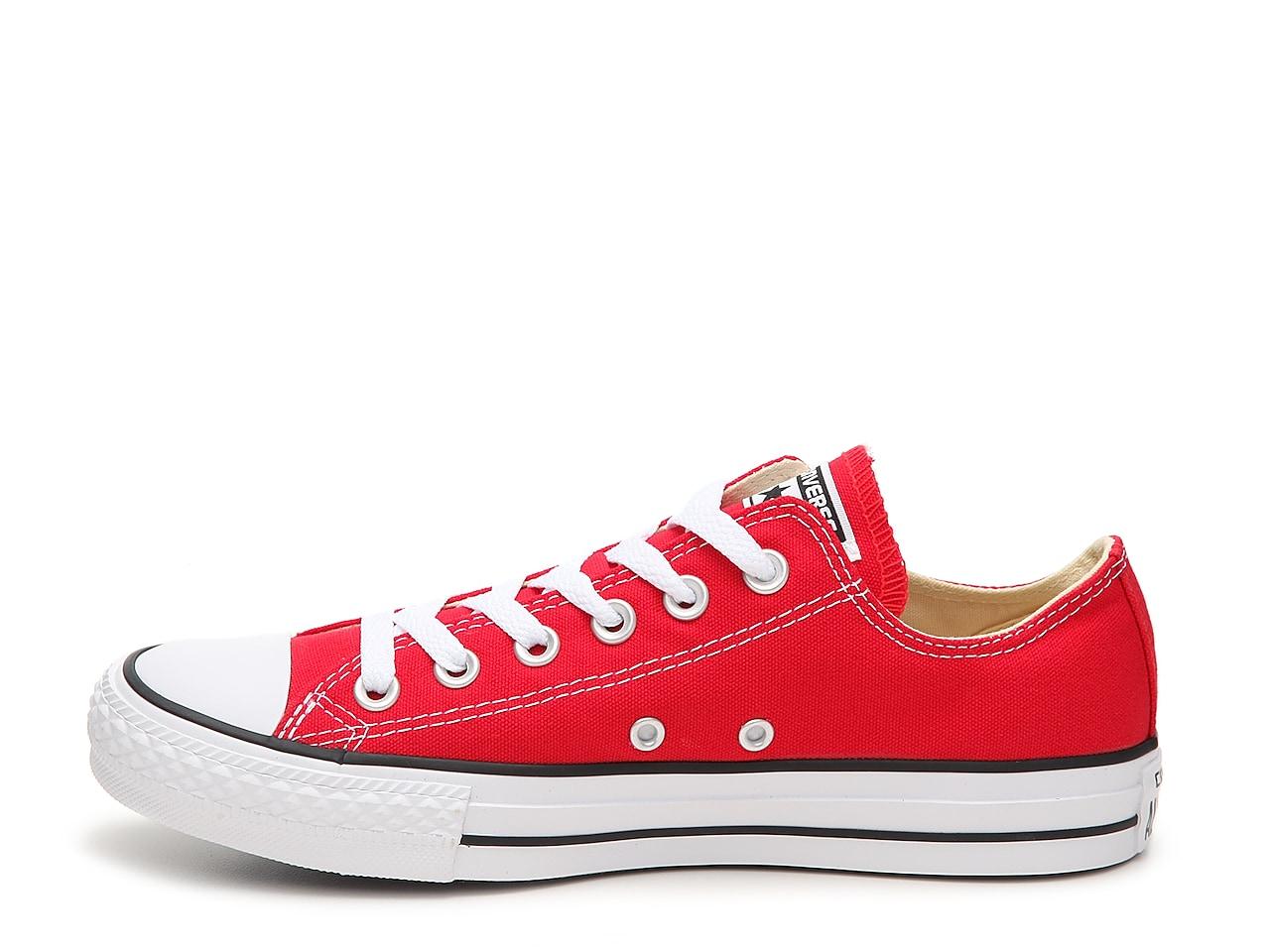 red and white converse shoes