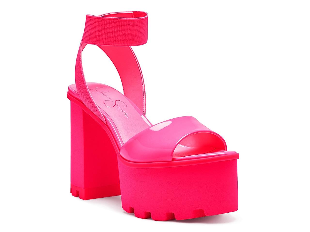 Jessica Simpson Leather Skylir Platform Sandal In Fuchsia Pink Lyst