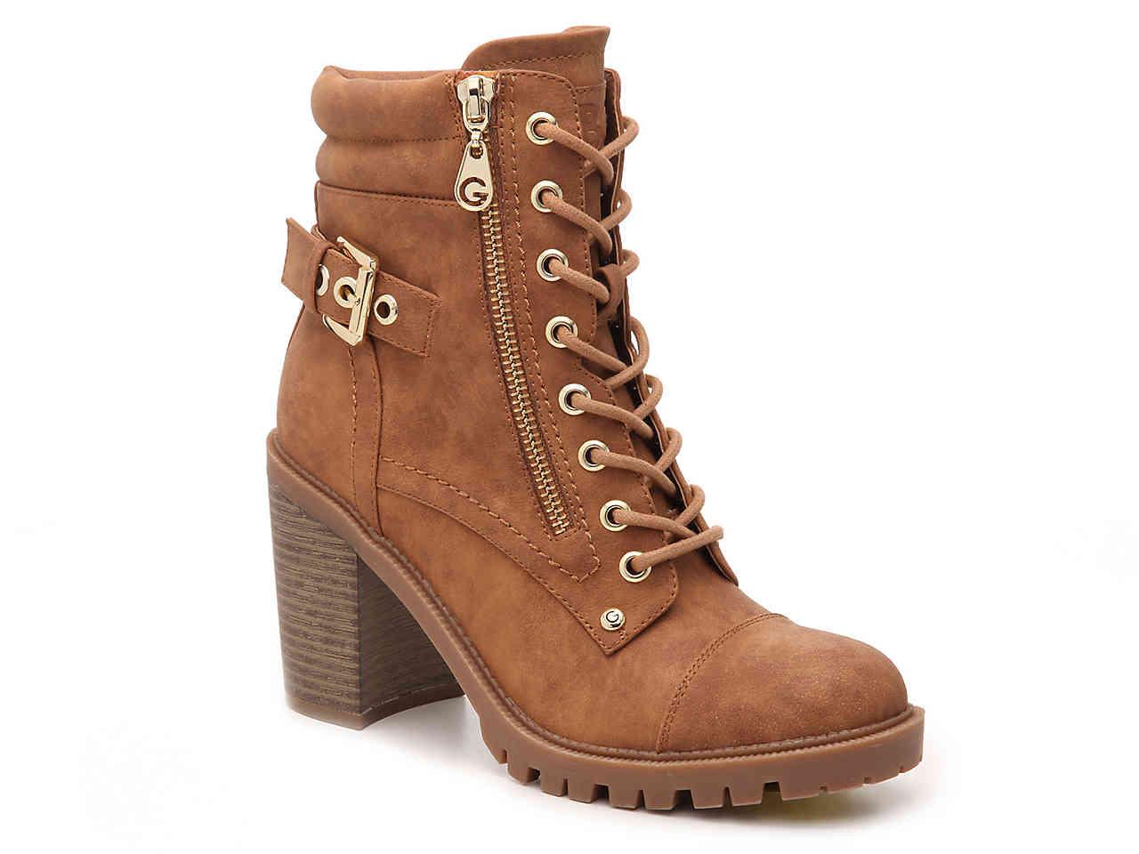 G by Guess Jaydyn Combat Boot in Cognac 