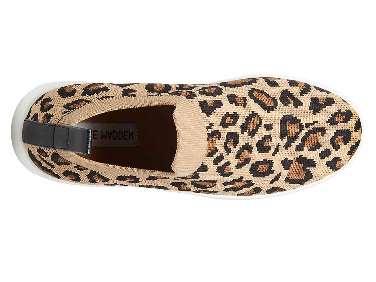 steve madden cheetah slip on sneakers