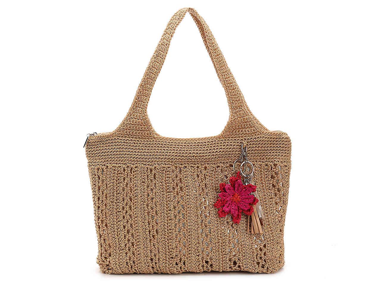 The Sak Crochet Shoulder Bag in Beige/Gold Metallic (Metallic) - Lyst