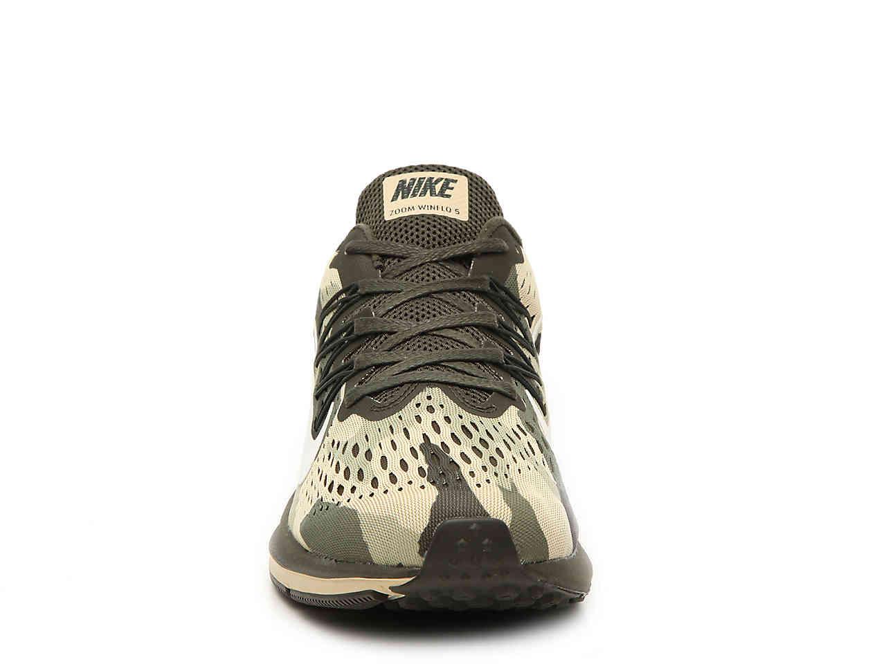 Nike Lace Air Zoom Winflo 5 Camo Running Shoe in Green for Men | Lyst