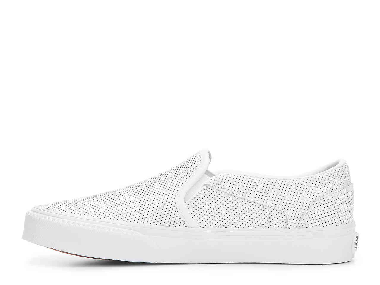 vans asher perforated white