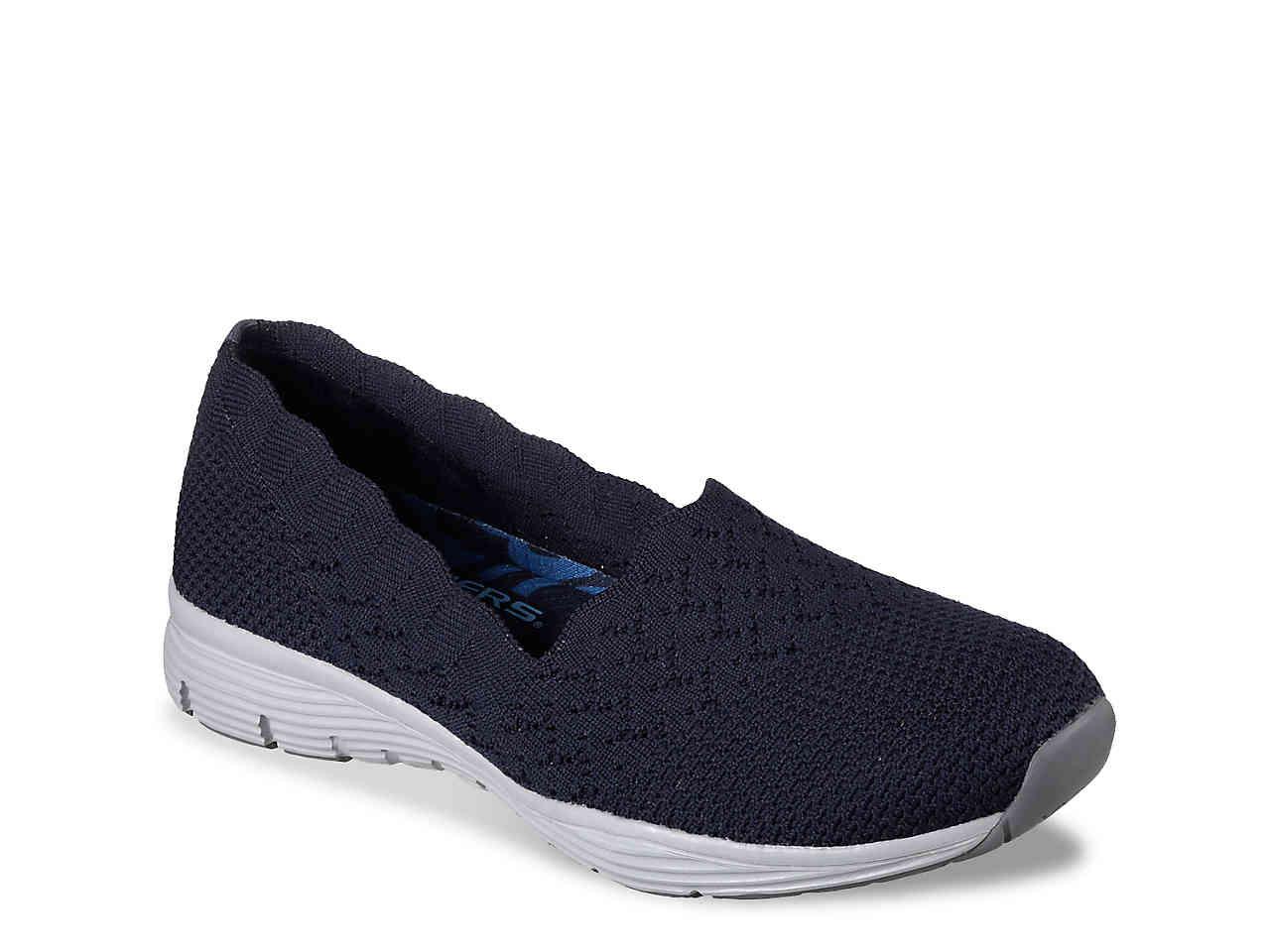 Skechers Synthetic Seager Scallop Slip-on Sneaker in Navy (Blue) - Lyst