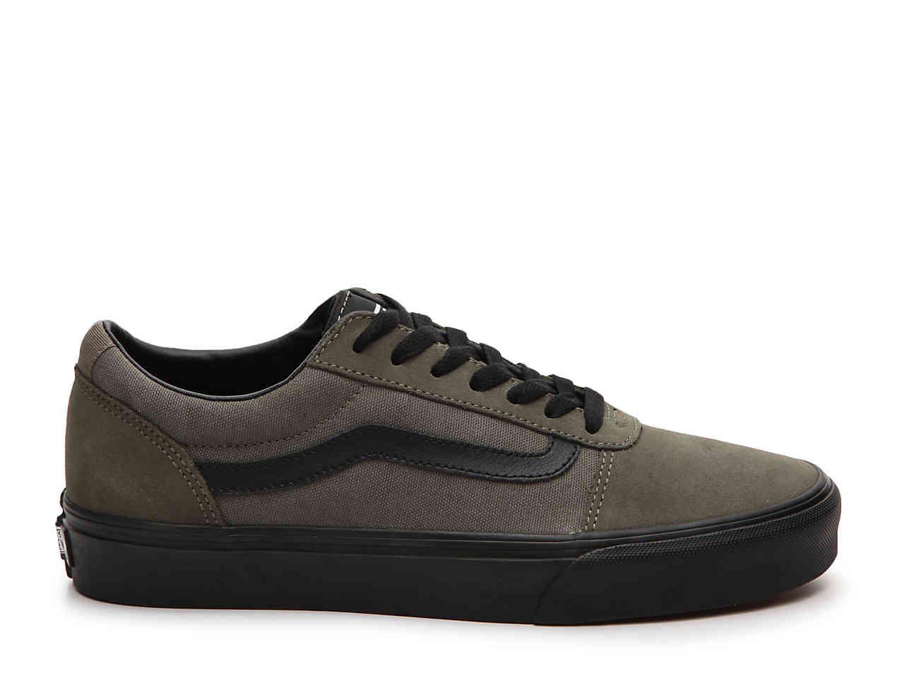 olive green and black vans