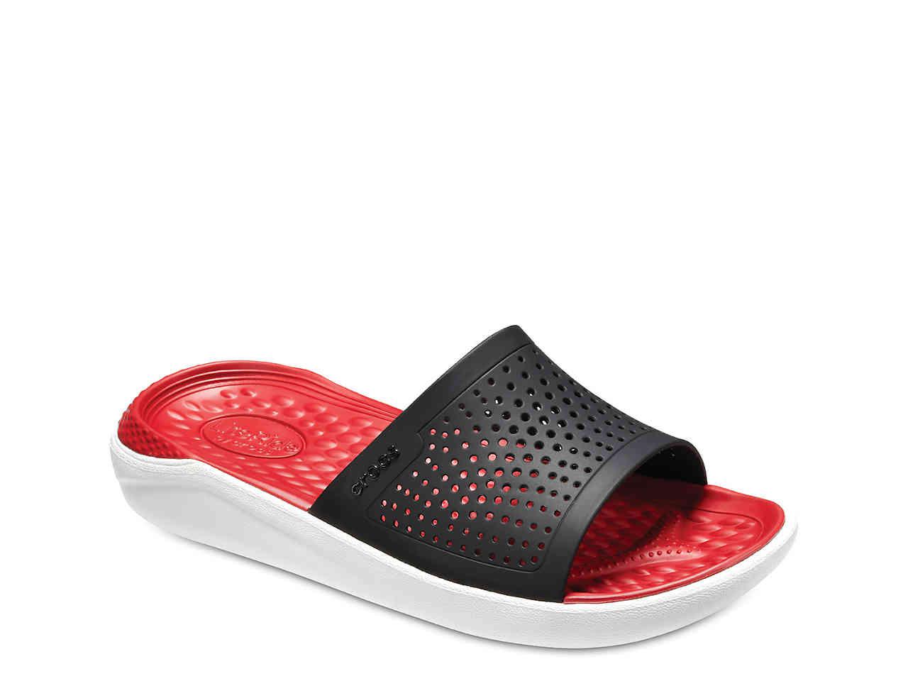 Crocs™ Synthetic Literide Slide Sandal in Black/Red/White (Red) - Lyst