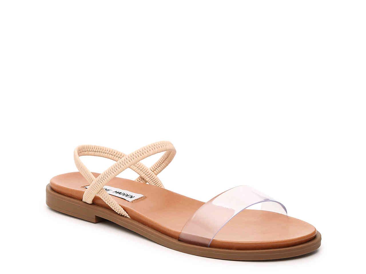 steve madden clear strap flat sandals