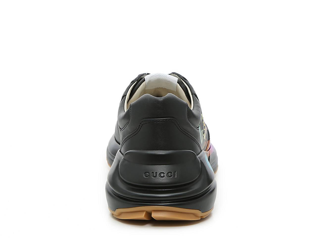 gucci black vintage rhyton sneakers