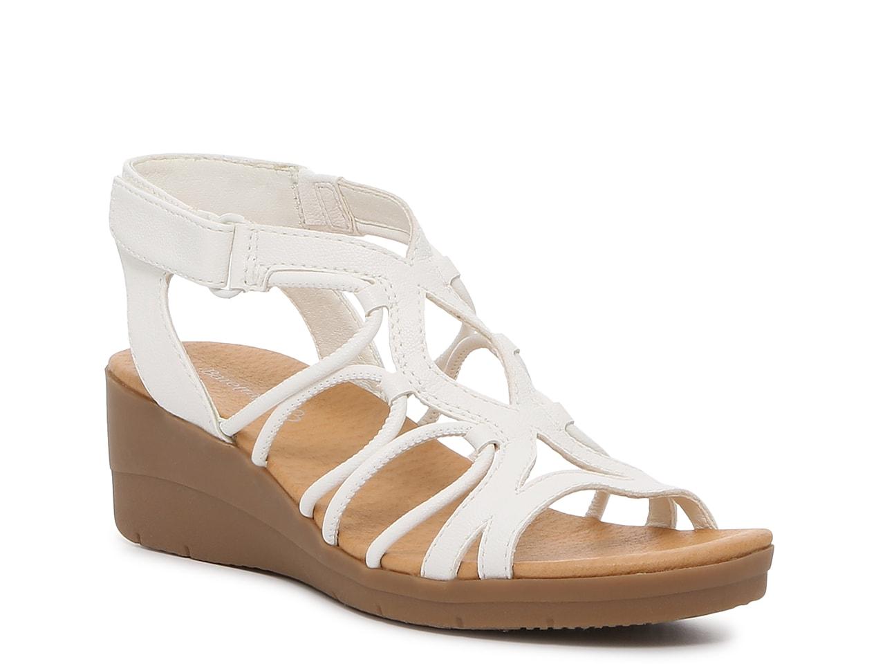 BareTraps Karlie Wedge Sandal in White | Lyst