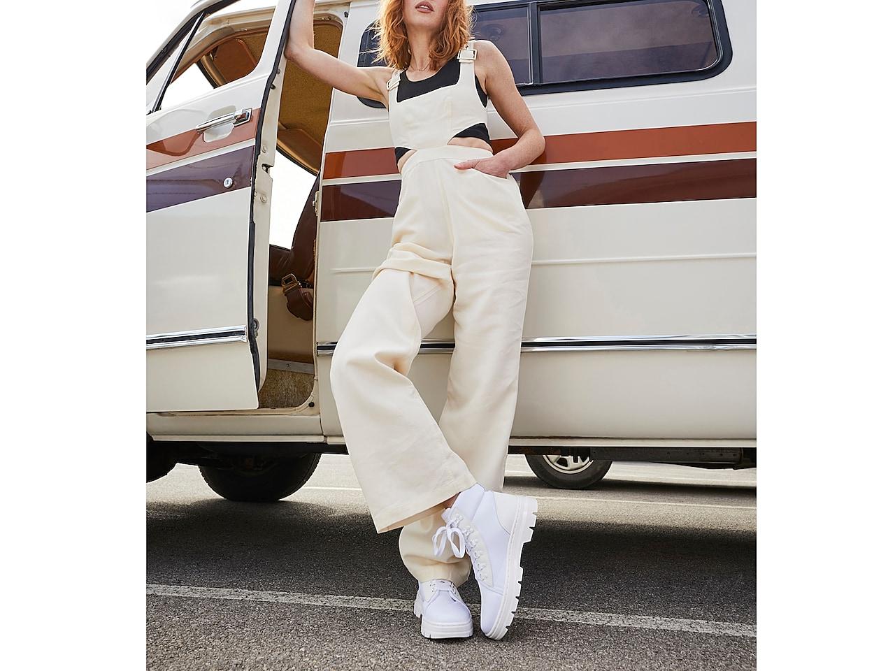 combs platform combat boot white