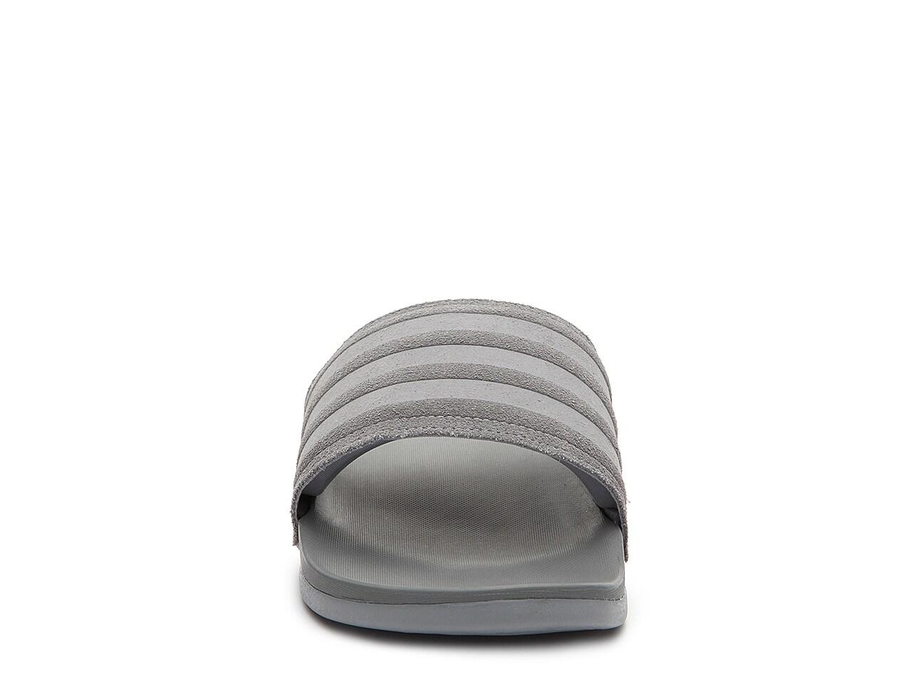 grey adidas sliders