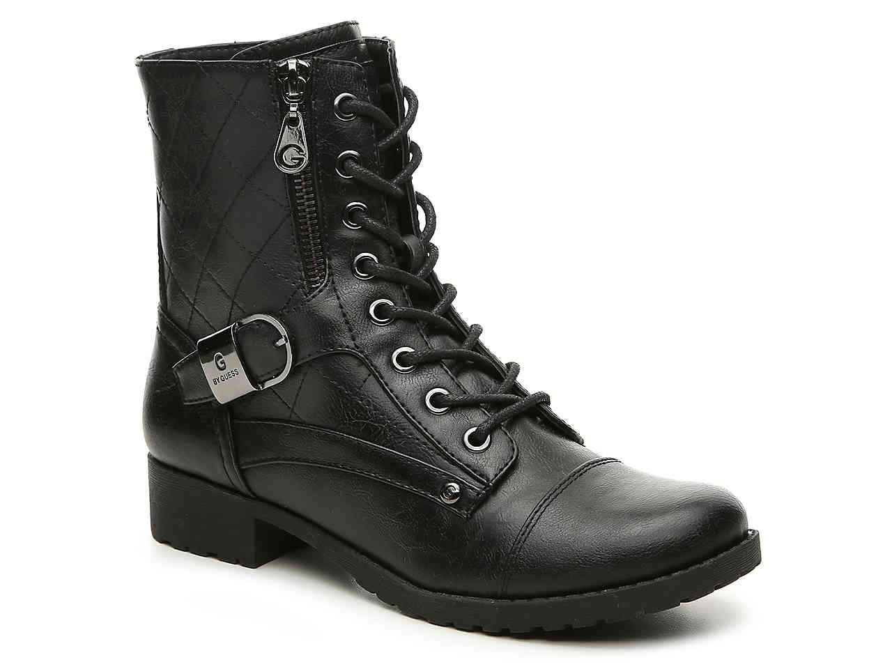 G by Guess Brittain Combat Boot in Black | Lyst