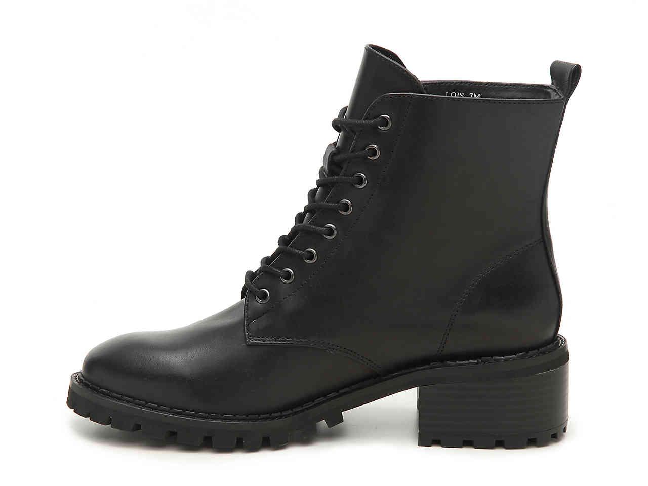 Halston Leather Lois Combat Boot in 