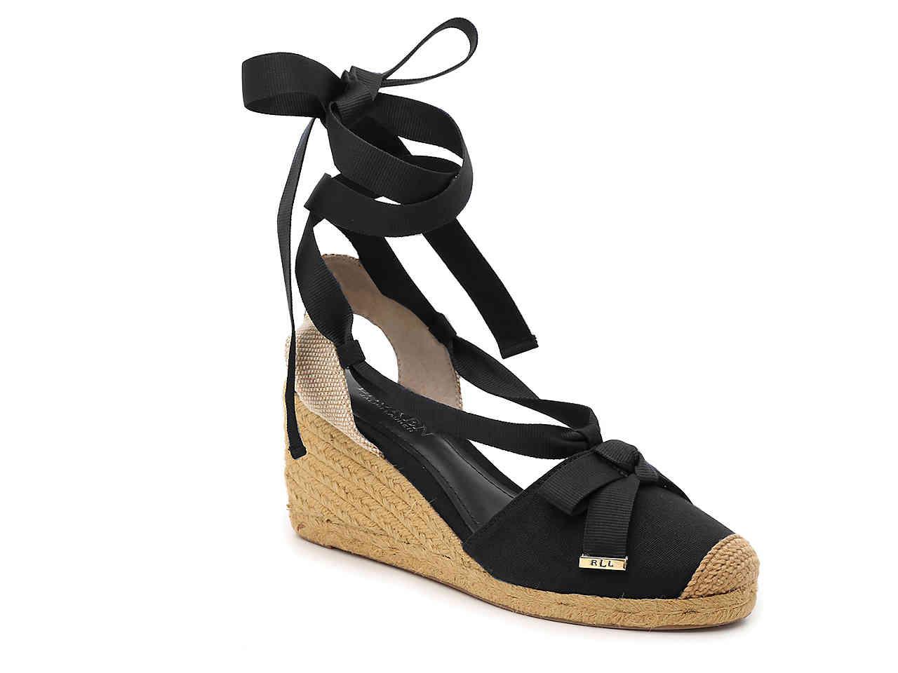 black espadrille wedge low heel
