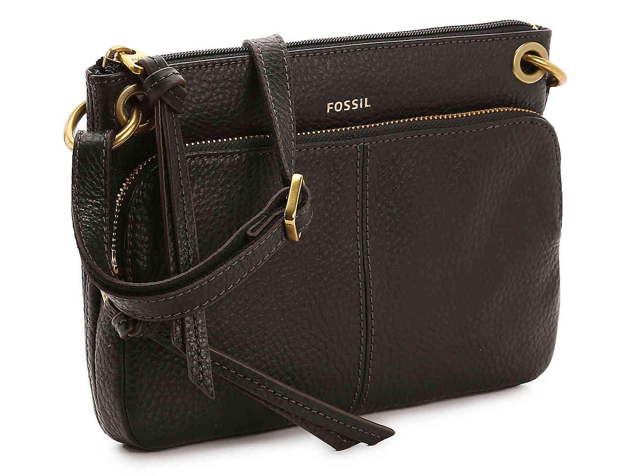 Fossil Karli Leather Crossbody Bag in Black Lyst