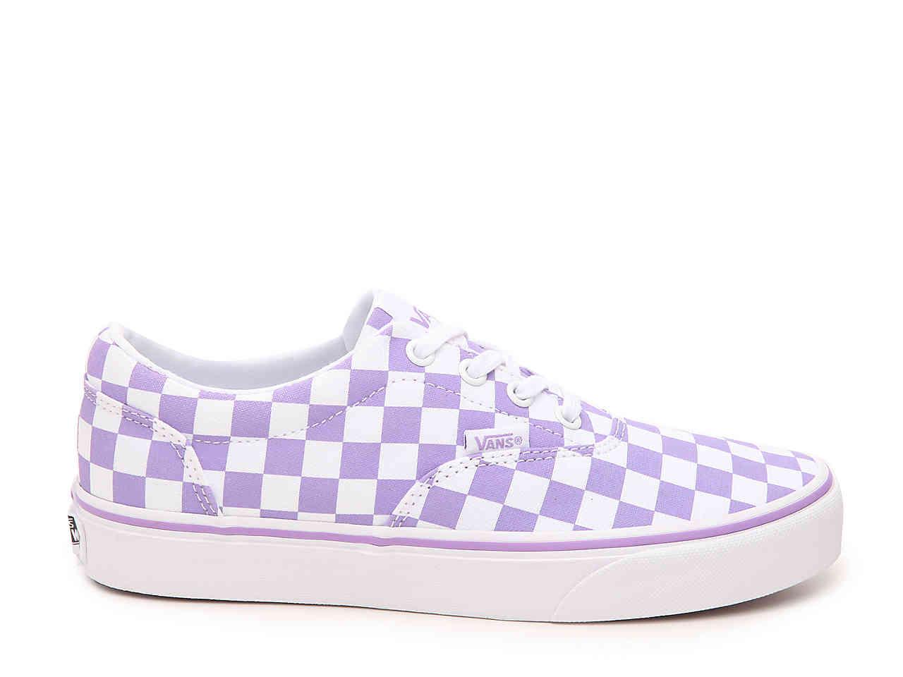 lavender and white checkered vans