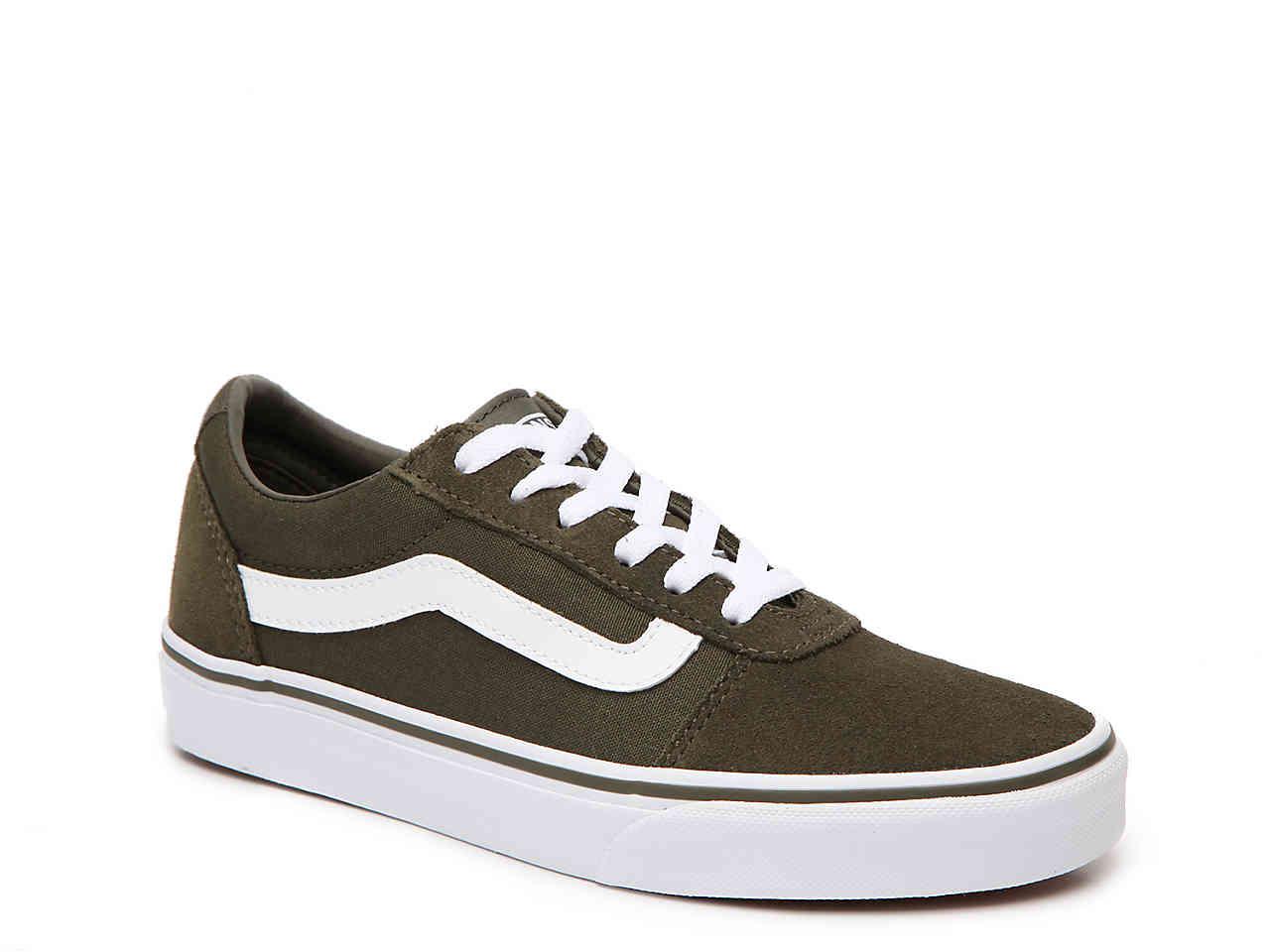 olive green and brown vans