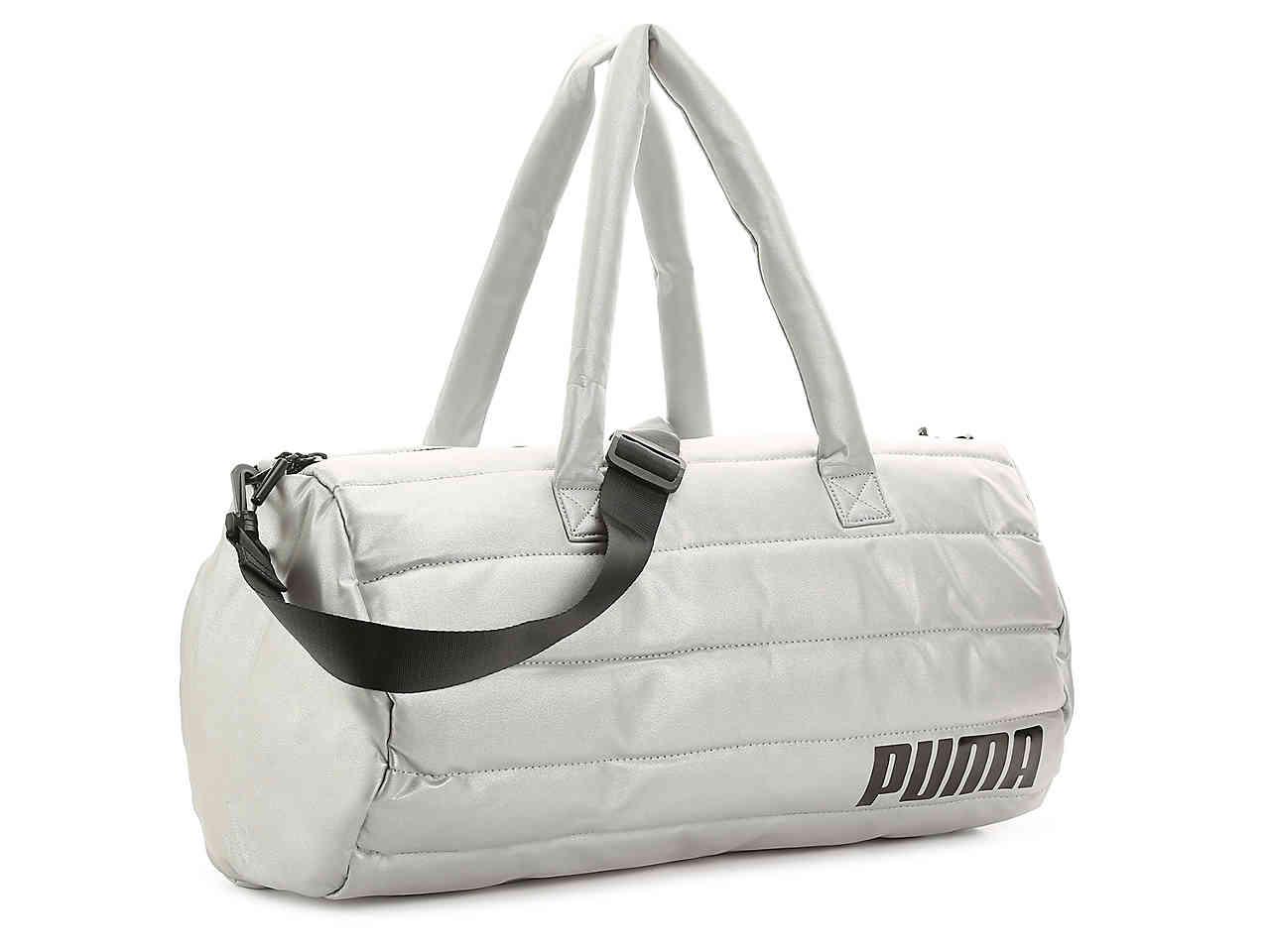 puma gym bag silver