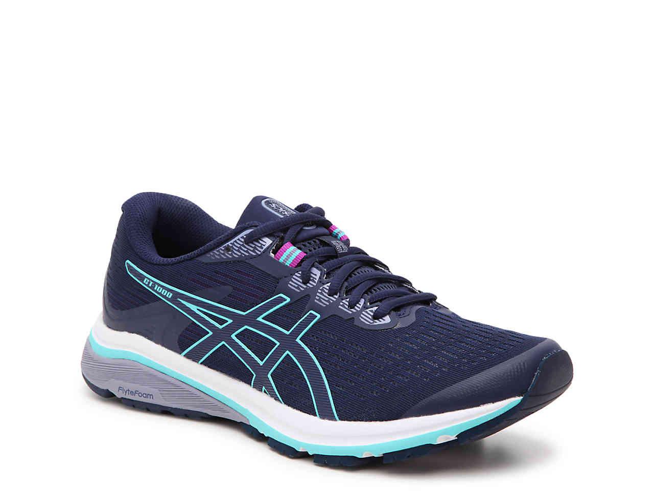 asics navy blue running shoes