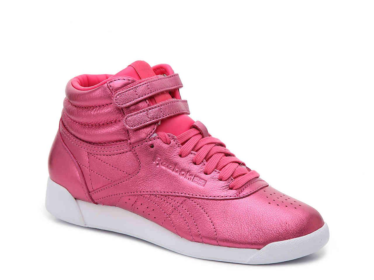 Disse Signal Email Reebok Metallic High-top Sneaker in Pink | Lyst