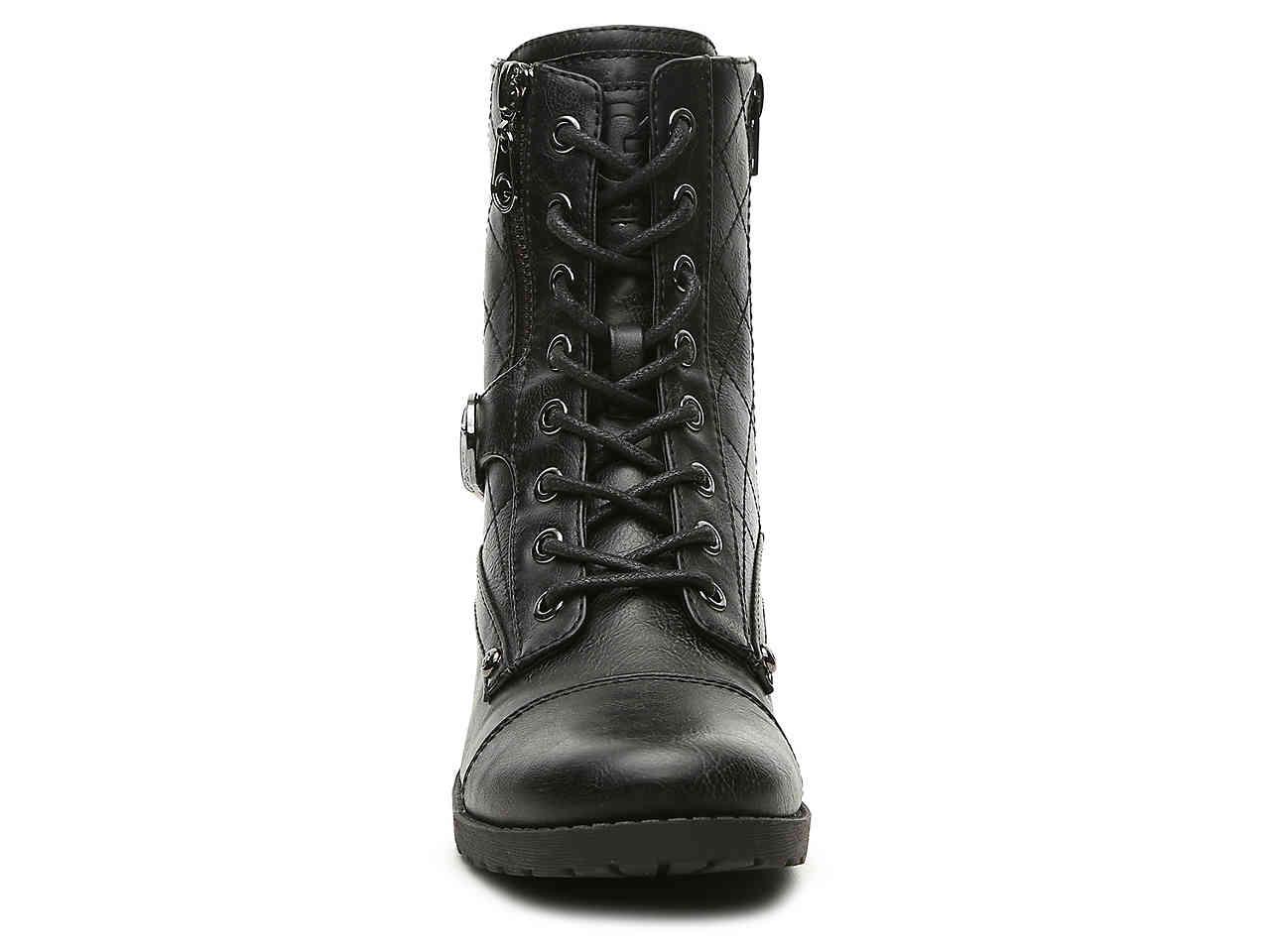 G by Guess Brittain Combat Boot in Black | Lyst