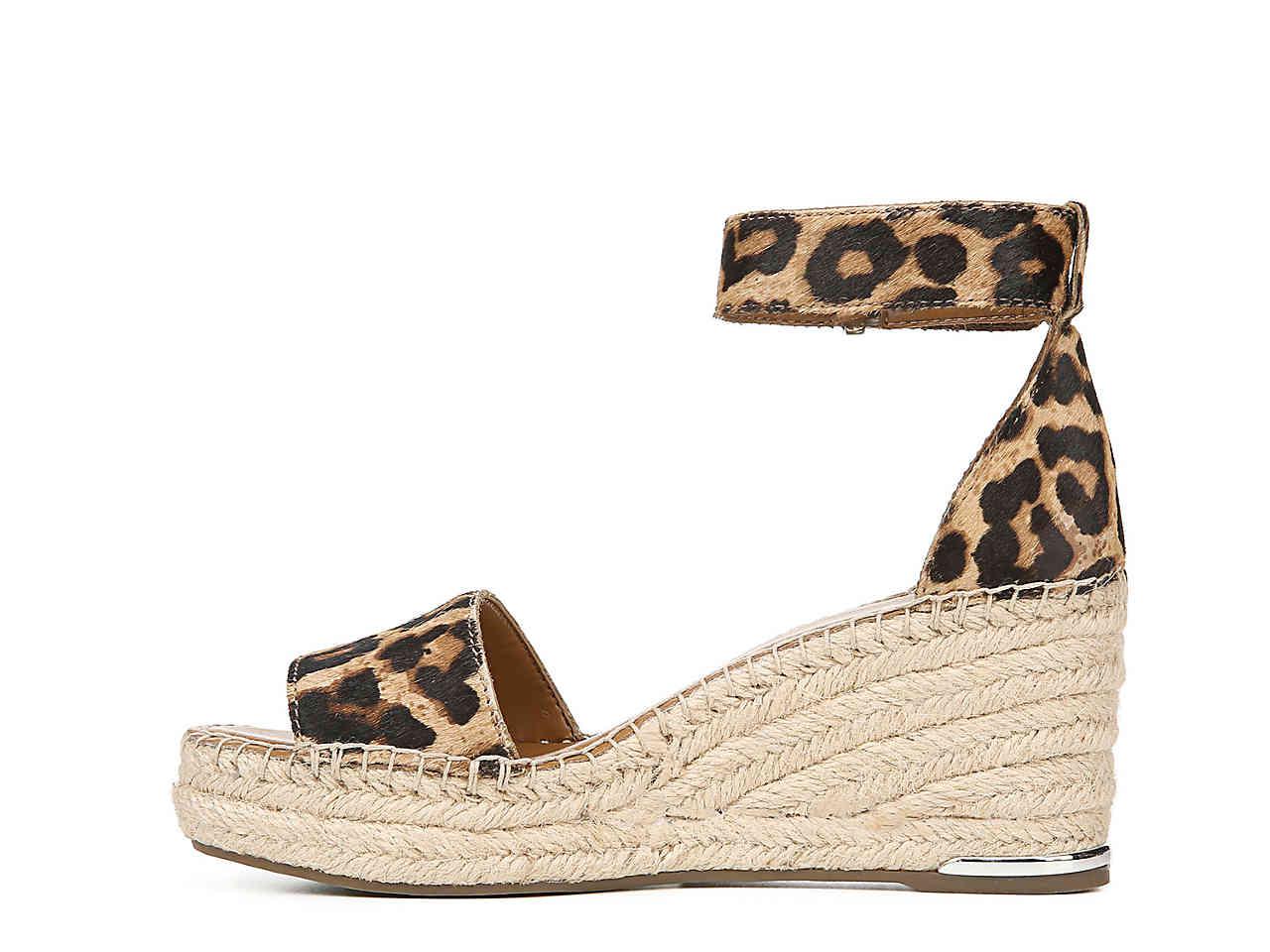 franco sarto clemens espadrille wedge sandal leopard