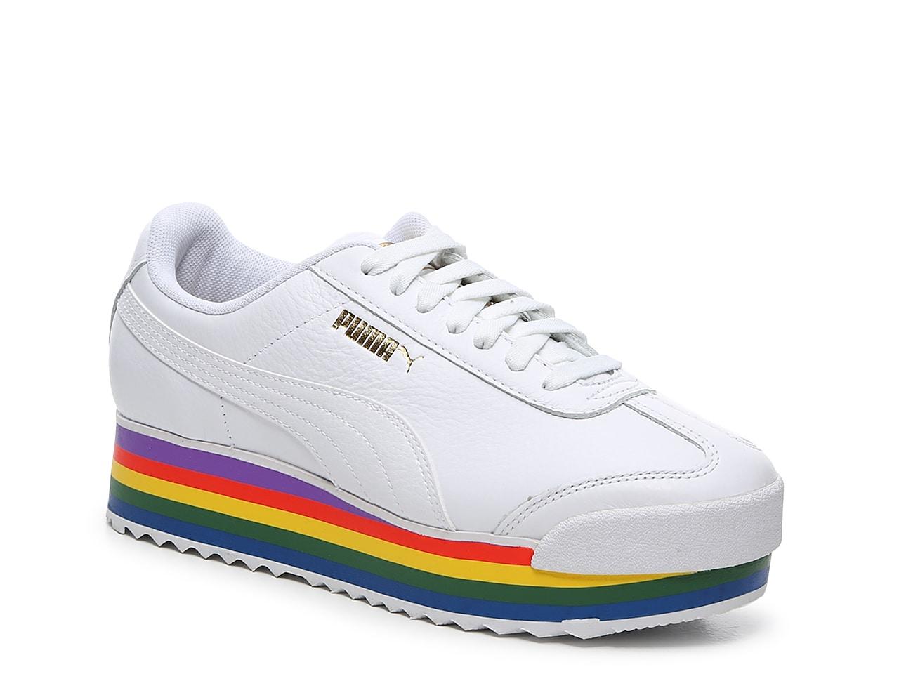PUMA Leather Roma Amor Rainbow Platform Casual Sneakers From Finish Line in  White | Lyst