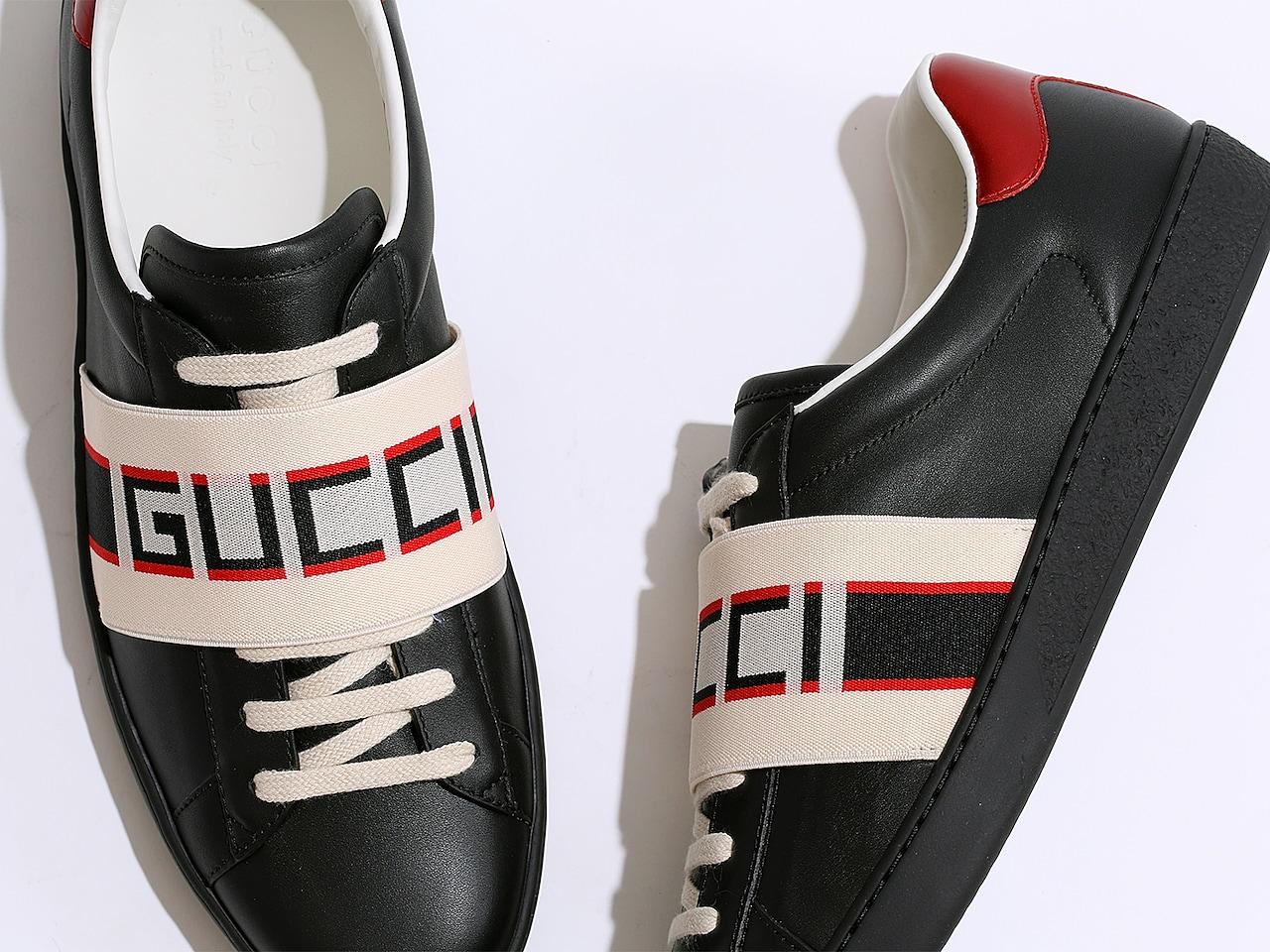Gucci Rubber New Ace Sneaker in Black/Cream/Red (Black) for Men - Lyst