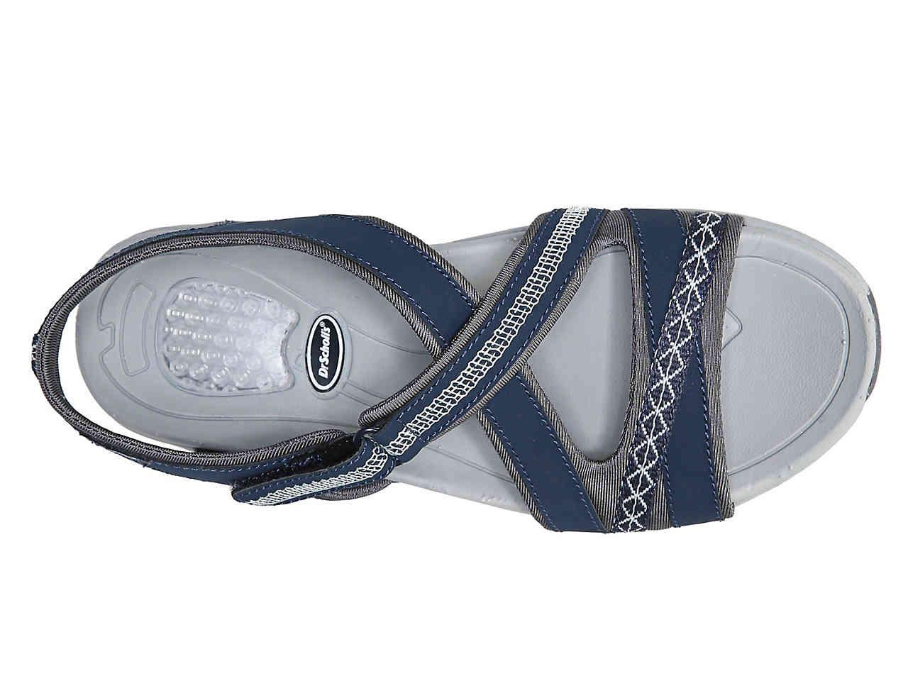 Dr. Scholls Leather Panama Sport Sandal in Navy/Grey (Blue) Lyst